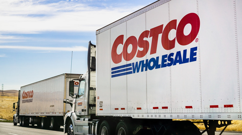 Costco delivery trucks on the road
