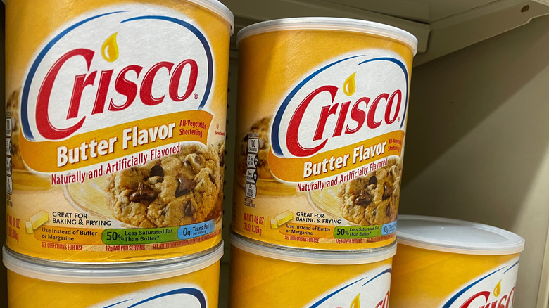 Cans of butter flavor shortening