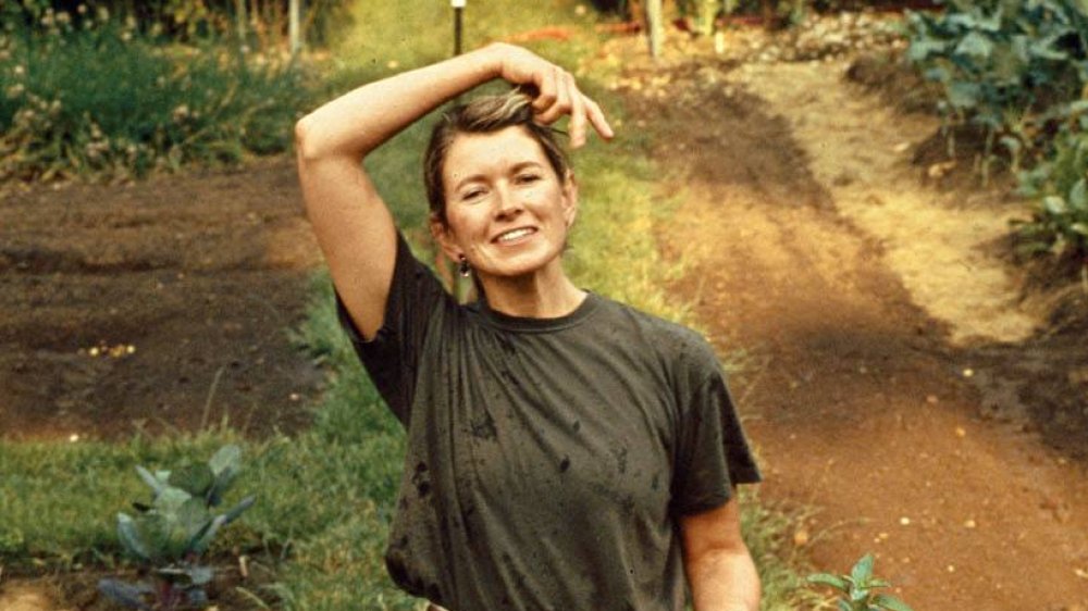 Martha Stewart in her garden in Westport Connecticut