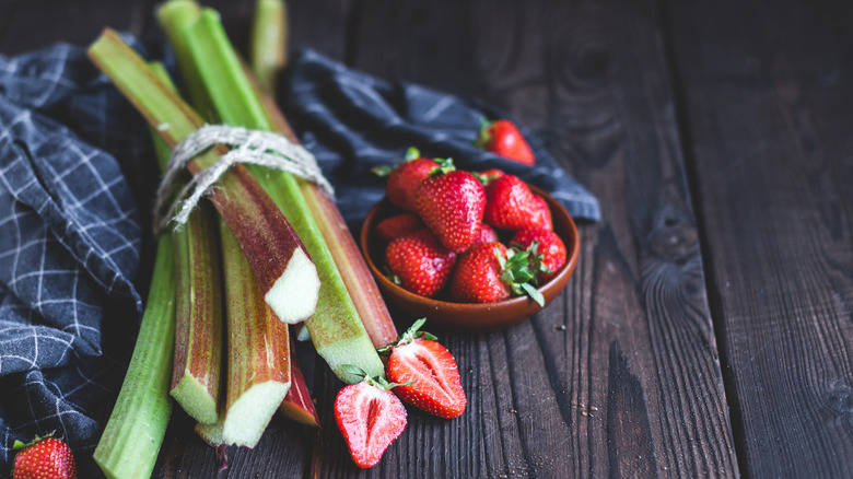 fresh strawberry and rhubarb