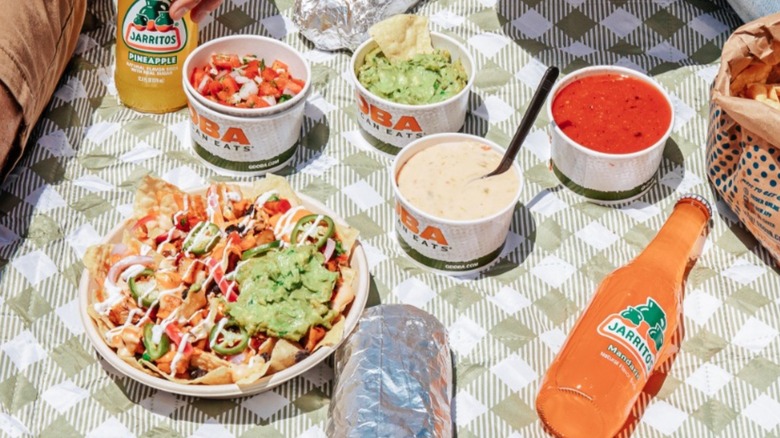 food from Qdoba at picnic