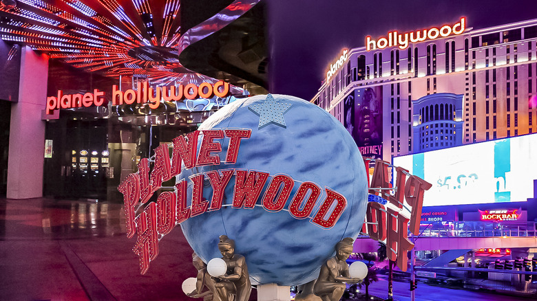 Composite of Planet Hollywood resort signs