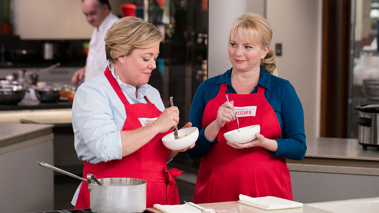 America's Test Kitchen staff eating food