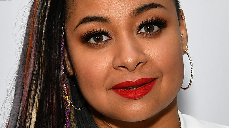 Raven-Symoné red lipstick