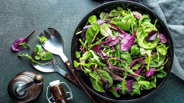 A bowl of leafy greens