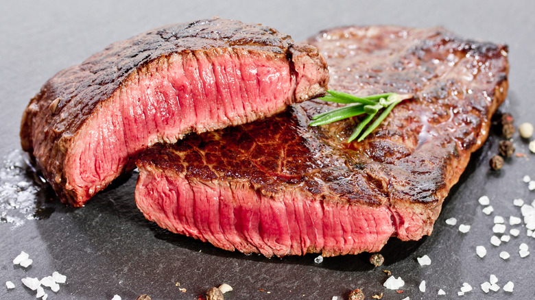medium cooked steak