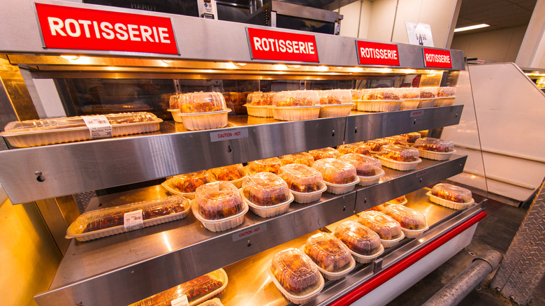 The rotisserie section at Sam's Club