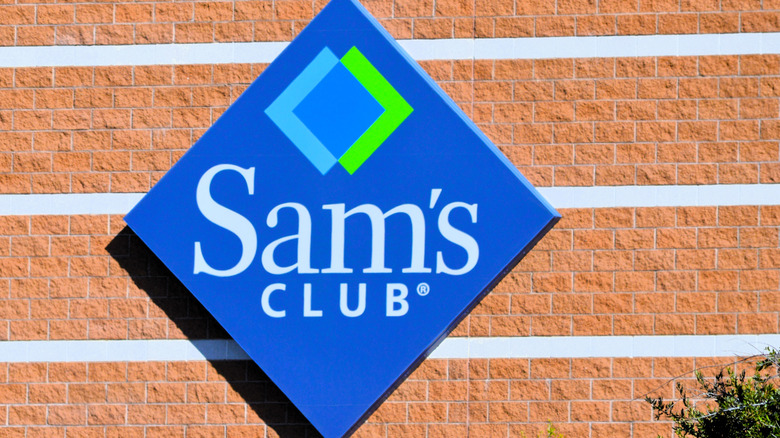 The Sam's Club logo on a brick wall