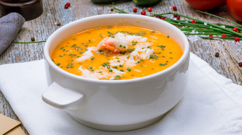 Sweet and spicy soup in a white bowl