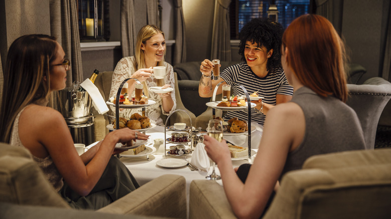 A group of people enjoying afternoon tea