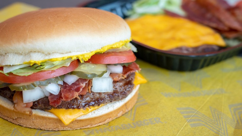 Whataburger hamburger with all the fixings