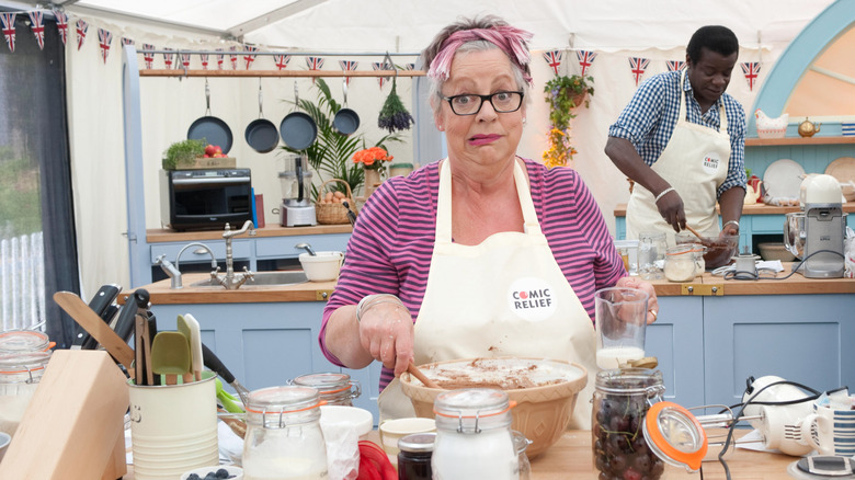 baking show contestant making silly face