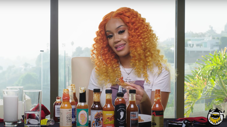 Saweetie on "Hot Ones"