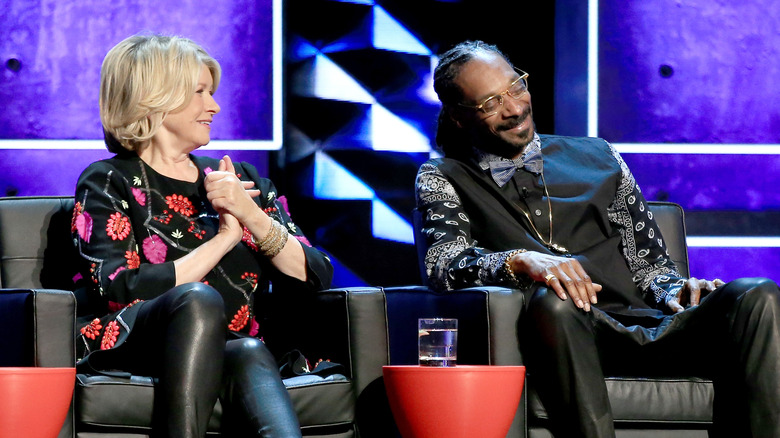 Snoop Dogg and Martha Stewart on stage at Comedy Central Roast of Justin Bieber