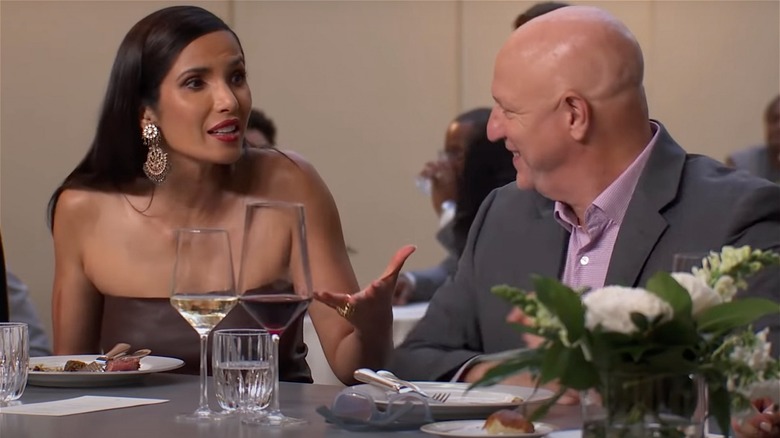 Padma Lakshmi and Tom Colicchio on Top Chef