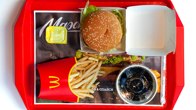 McDonald's meal on a tray