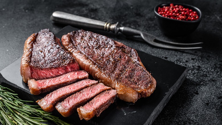 Sliced steak