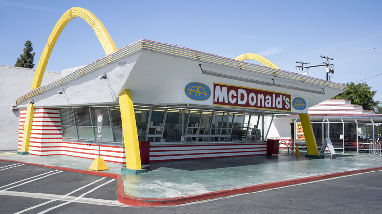 An exterior shot of the oldest McDonald's in the world