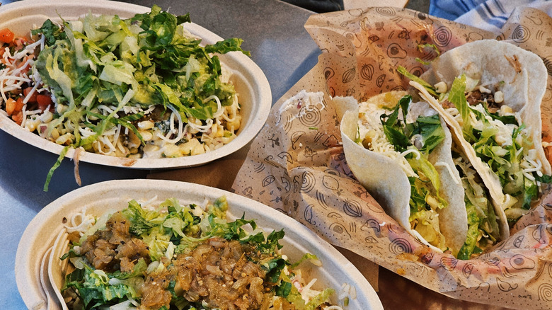 Bowls and tacos at Chipotle