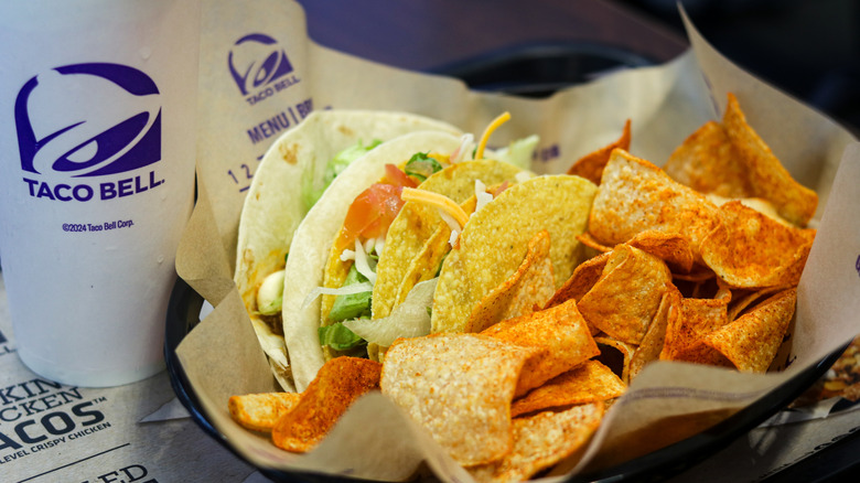 Meal and drink from Taco Bell