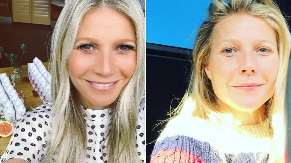 gwyneth paltrow with and without makeup
