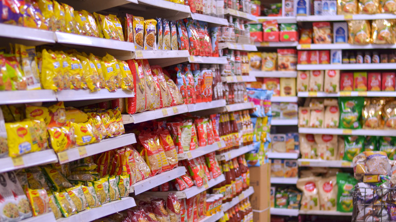 food aisles at Walmart