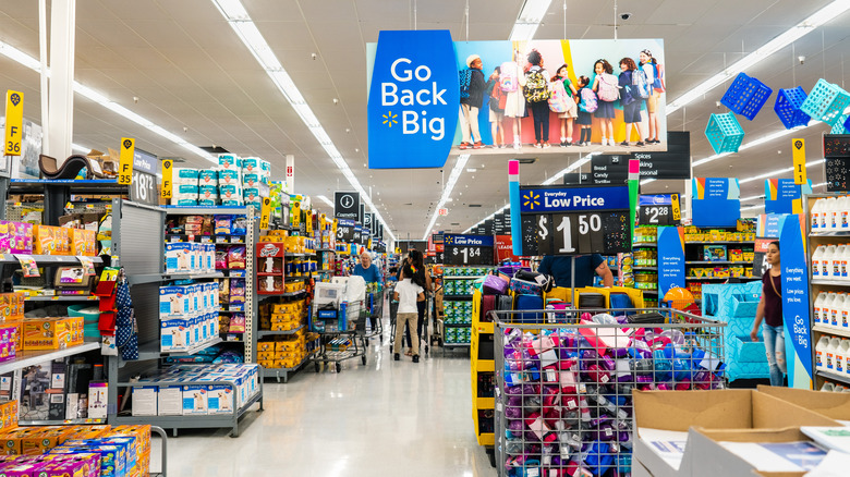 Walmart store aisles