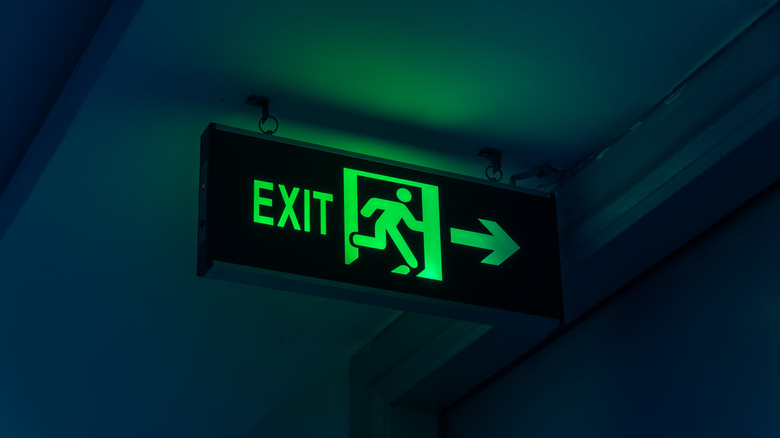 Green exit sign