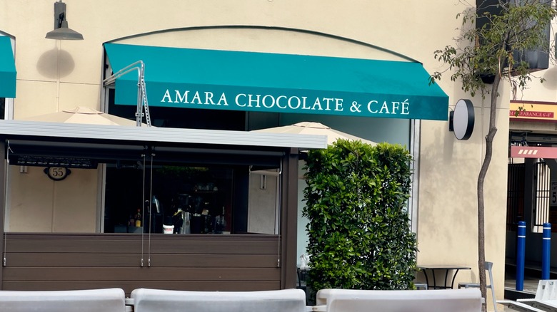 Amara Chocolate & Café storefront in Pasadena, California.
