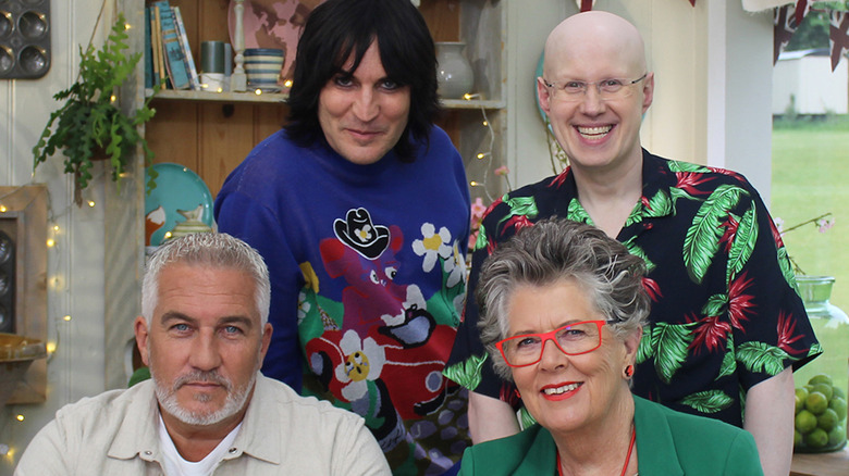 Noel Fielding, Matt Licas, Prue Leith, and Paul Hollywood