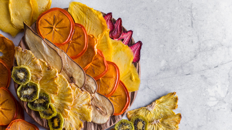 platter of dehydrated fruits