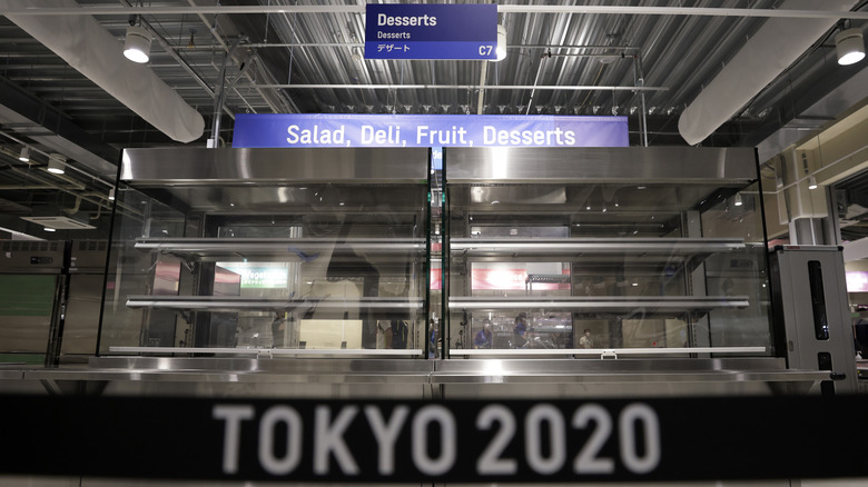 Empty serving area Tokyo Games