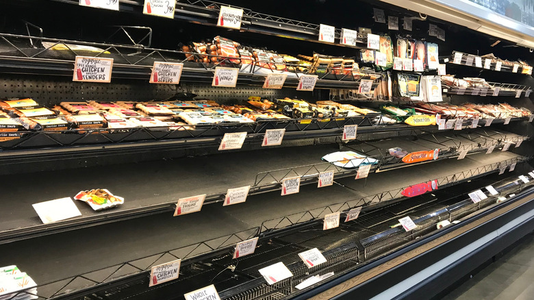 Empty shelf at Trader Joe's