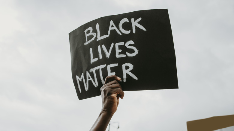 Black Black Lives Matter sign