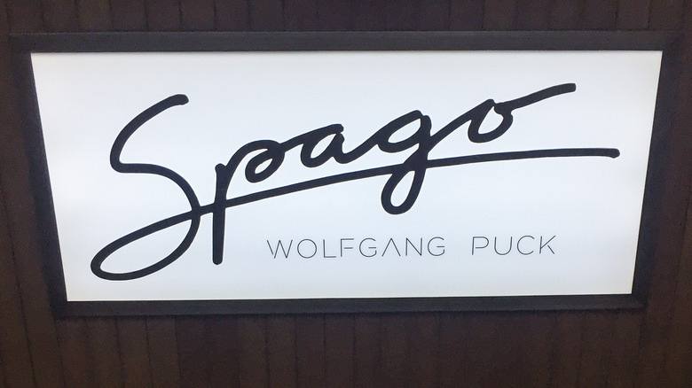 Spago sign on wall
