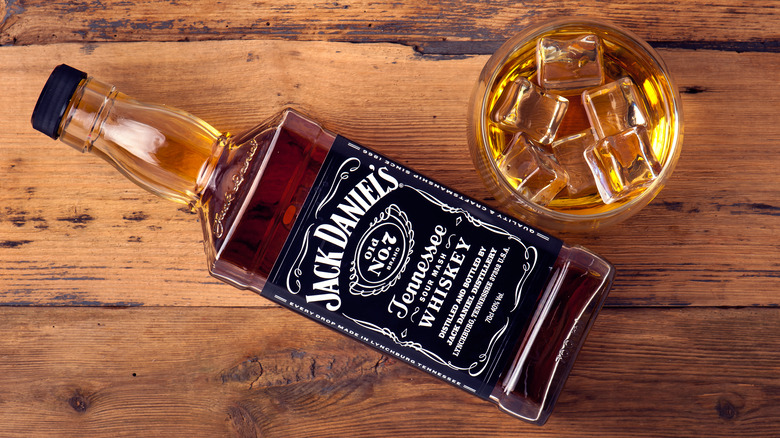 Bottle and glass of Jack Daniel's 