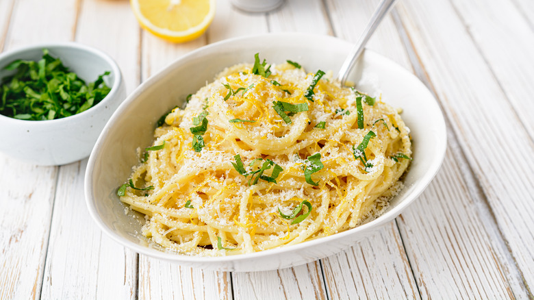 A buttery pasta dish 