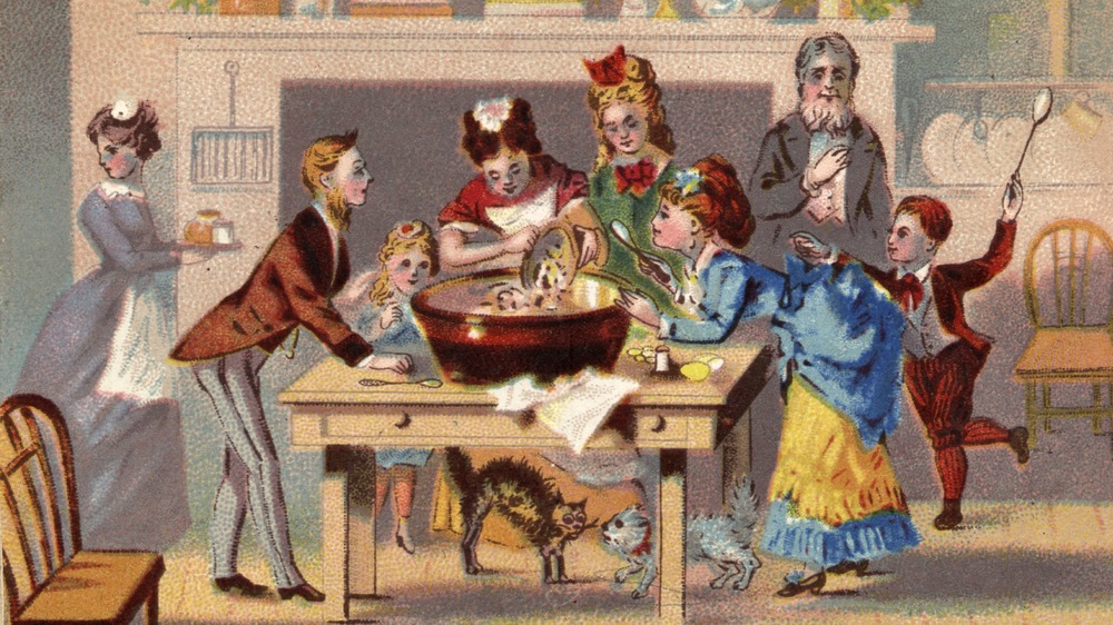 Victorian card with cooking scene