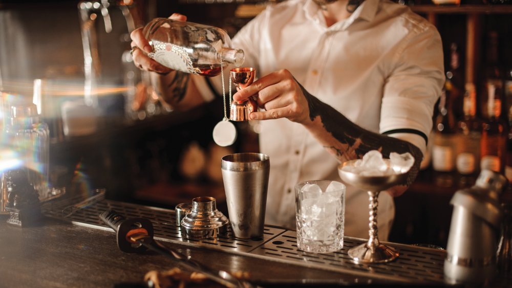 Bartender making a drink