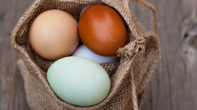 Different colored eggs