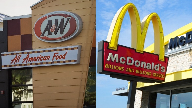 A&W and McDonald's signs