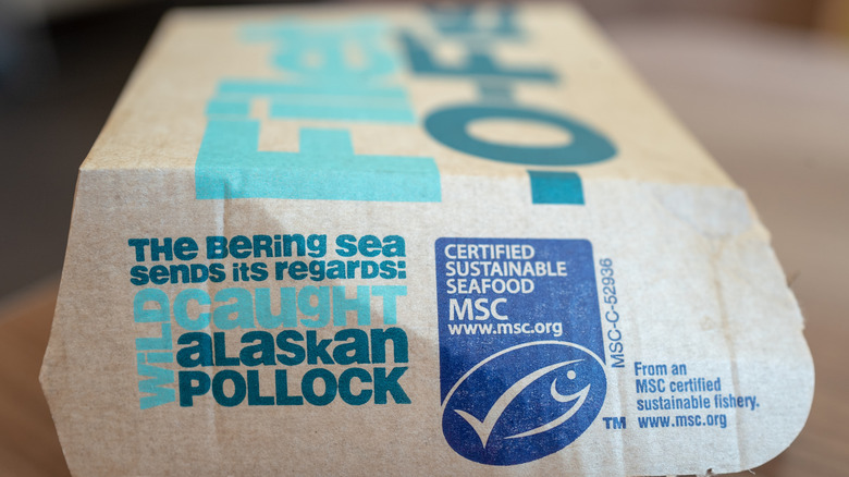 Sustainable seafood label on Filet-O-Fish box