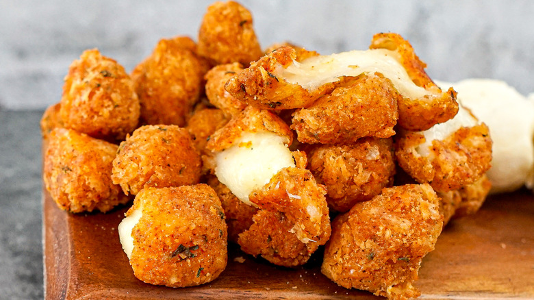 Battered and crispy cheese curds