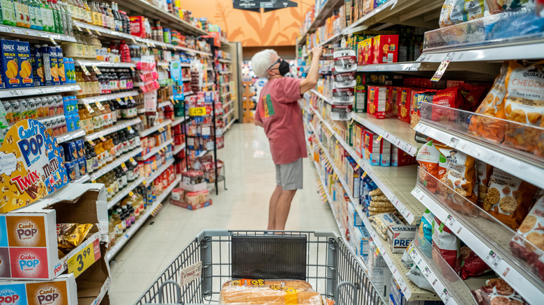 person shopping in Kroger aisle