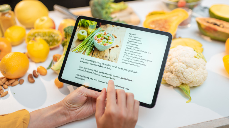 cooking from a tablet