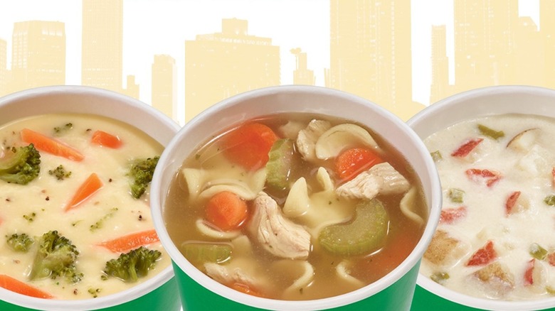 Subway's new soups: Homestyle Chicken Noodle, Broccoli Cheddar, and Loaded Baked Potato