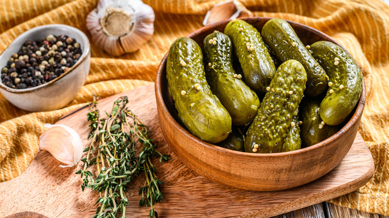 Pickles in a bowl