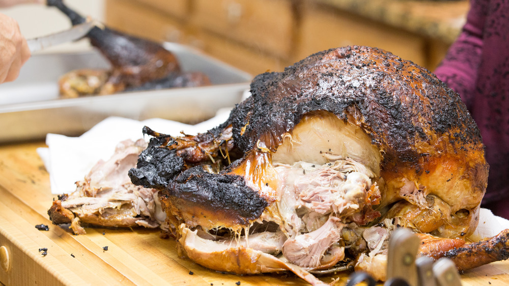Burned roast turkey