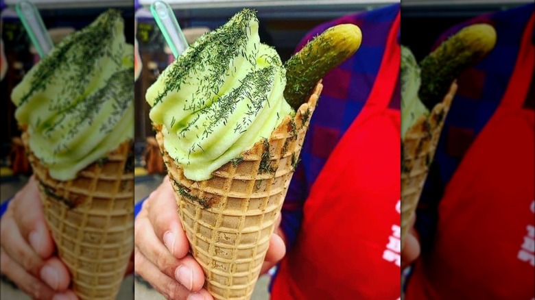pickle ice cream cone