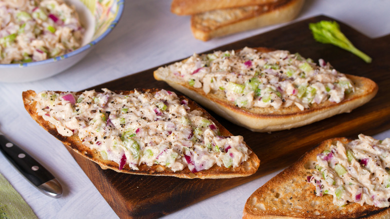 open-face Tuna salad sandwich